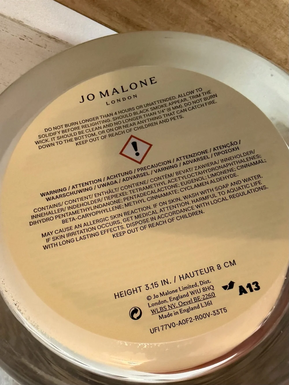Jo Malone POMEGRANATE NOIR Luxury 3-Wick Scented Large Candle New/Unused 3.15”